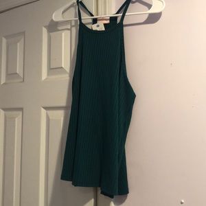 Hick neck teal tank top